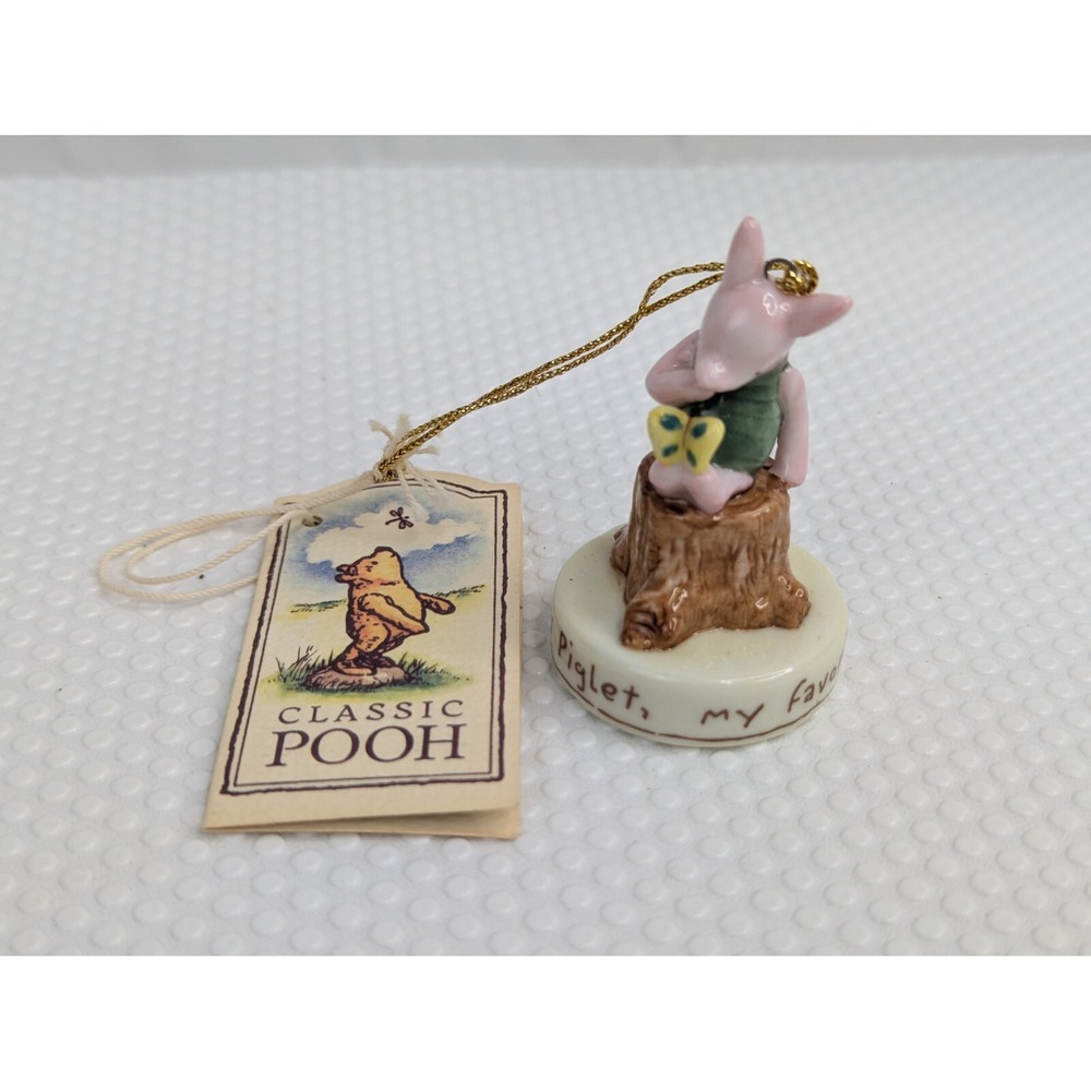 Disney Piglet on Tree Trunk Figure Ornament 2.75 Inch Midwest Cannon Falls